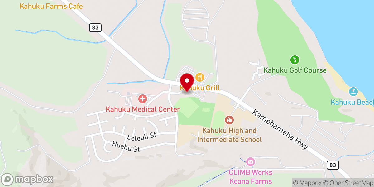 Map showing location of Hope Chapel Kahuku