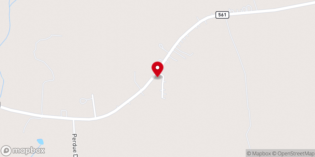 Map showing location of Allen Grove Church