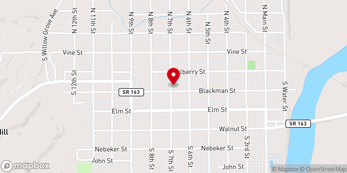 Map showing location of Clinton First Christian Church