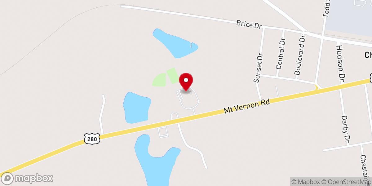 Map showing location of Tabernacle Baptist Church