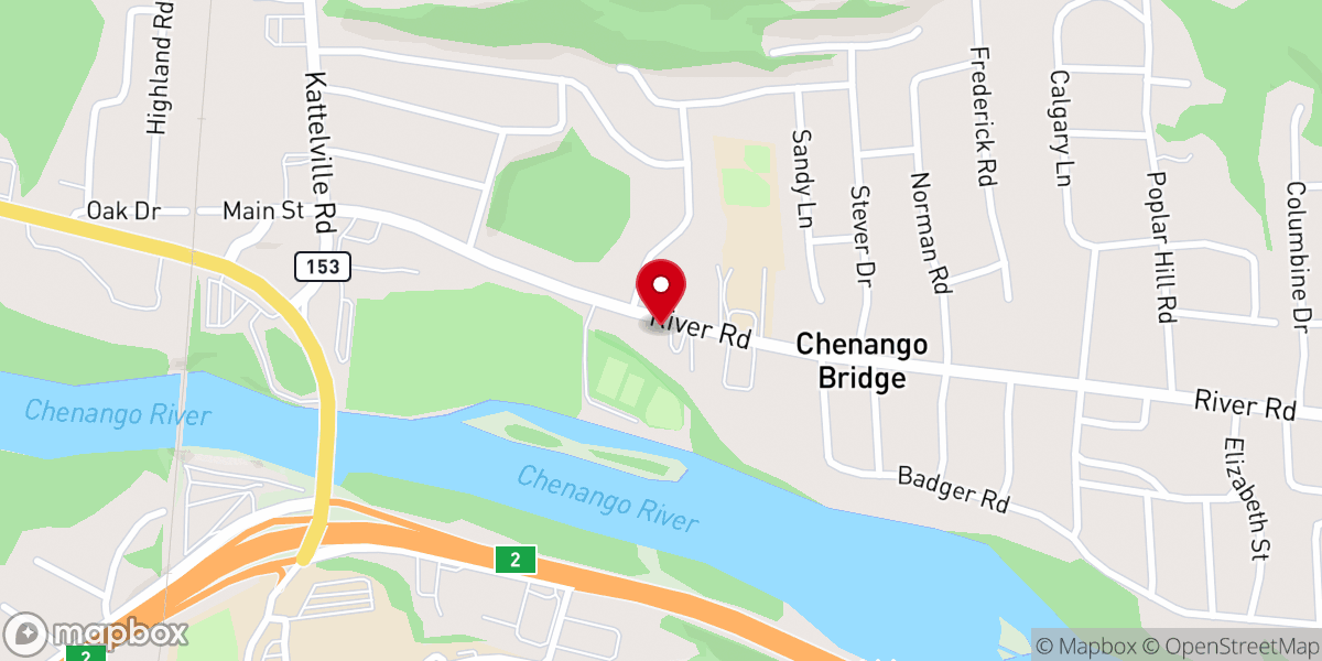 Map showing location of St. Mark's Episcopal Church, Chenango Bridge, New York
