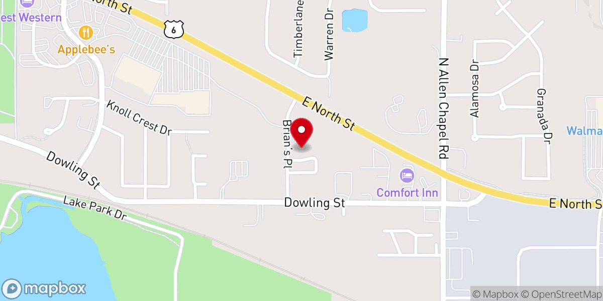Map showing location of Bridgeway Evangelical Church
