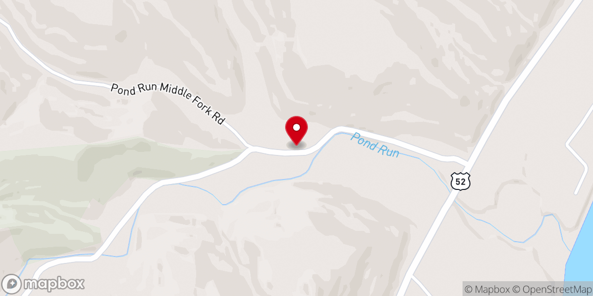 Map showing location of Pond Run Baptist Church