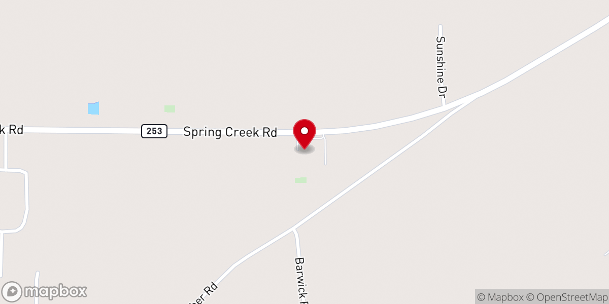 Map showing location of Fellowship Baptist Church