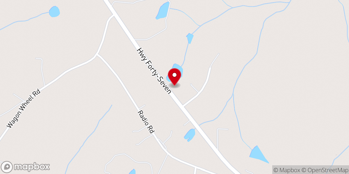 Map showing location of Living Water Ministries Worship Center