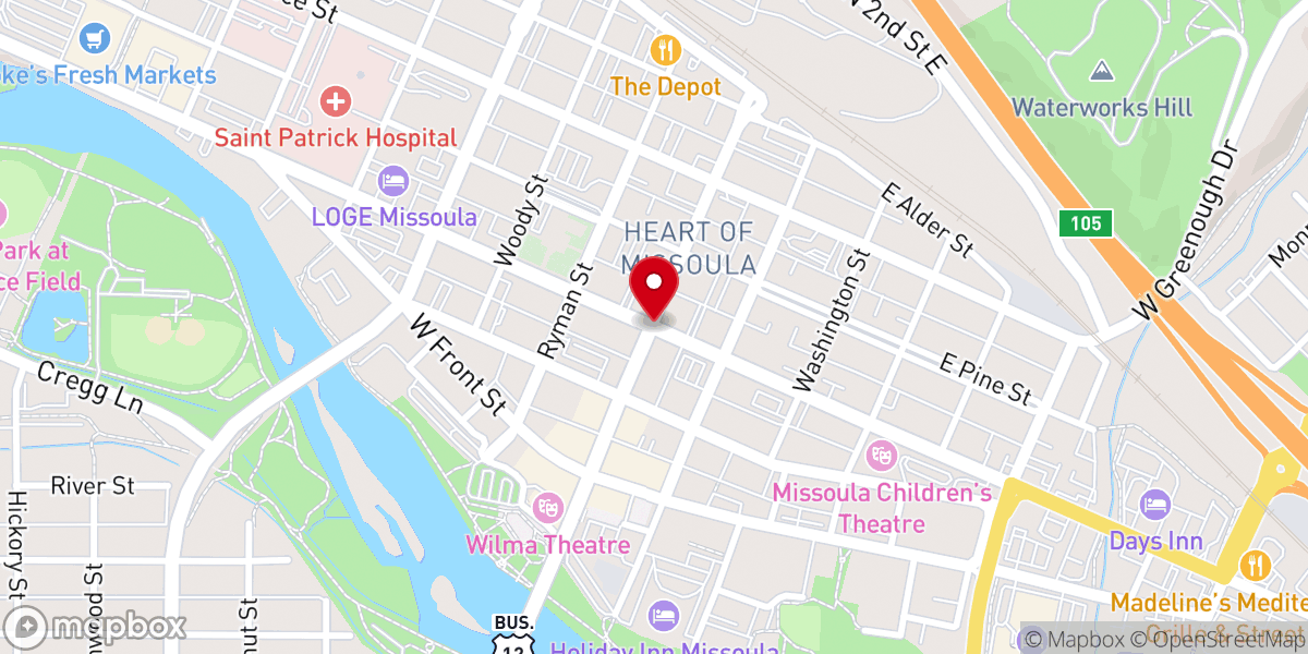 Map showing location of Missoula Gospel Assembly