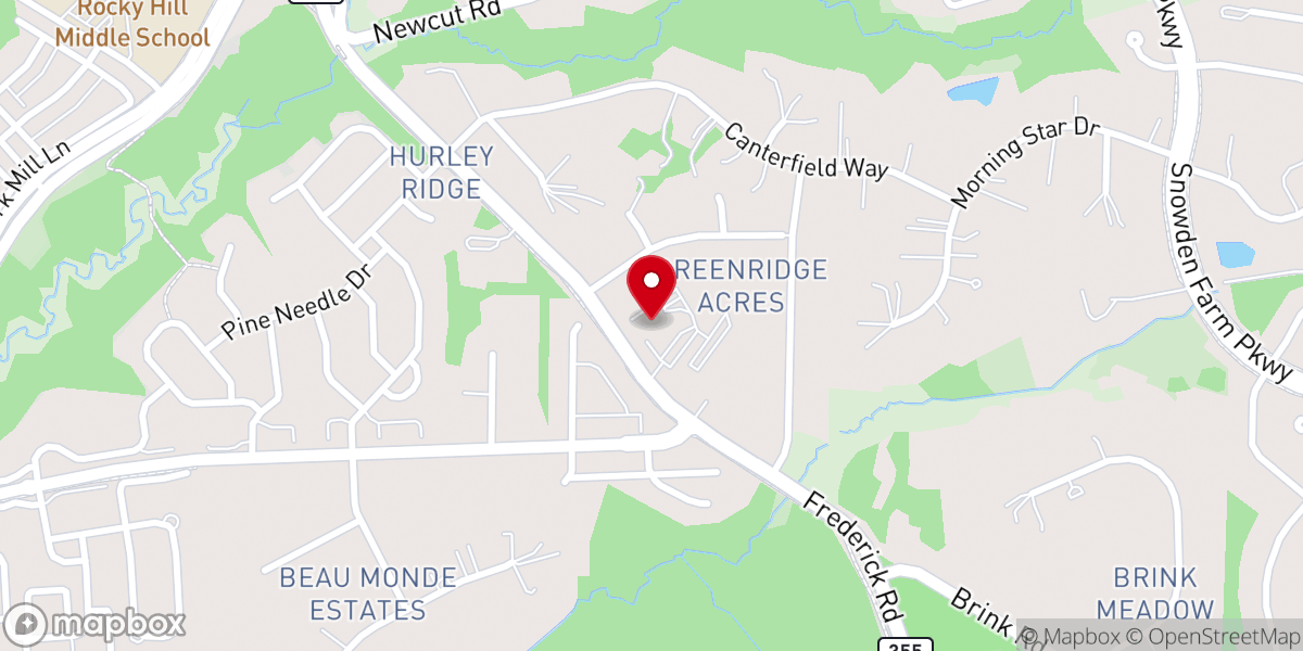 Map showing location of Greenridge Baptist Church