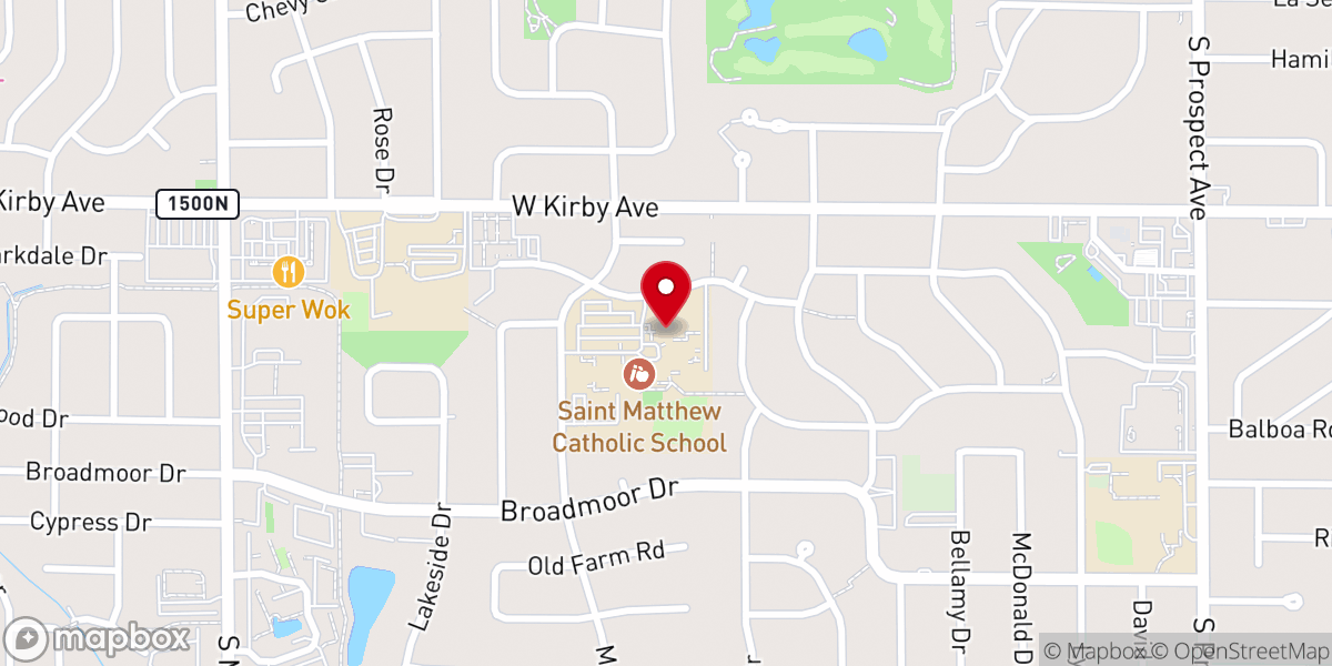 Map showing location of St. Matthew Catholic Church