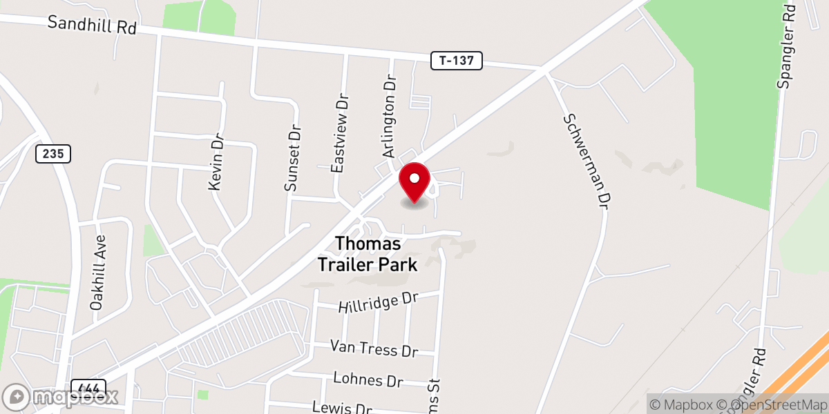 Map showing location of Faith Hill Church of God