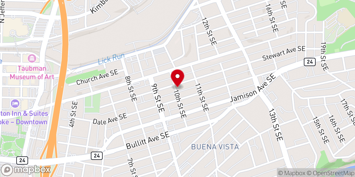 Map showing location of Harvest Baptist Church