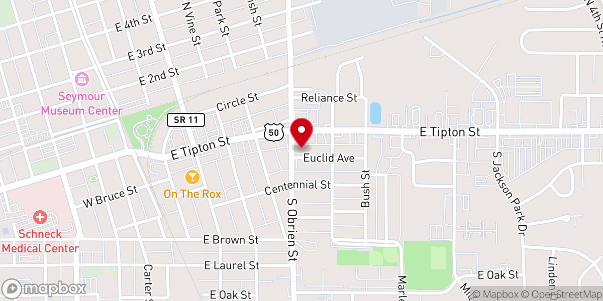 Map showing location of Seymour Christ Temple