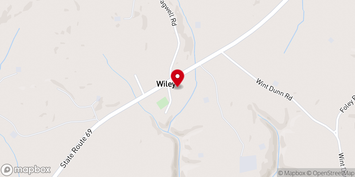 Map showing location of Wiley Methodist Church