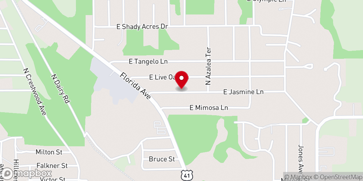 Map showing location of Crossroad Baptist Church