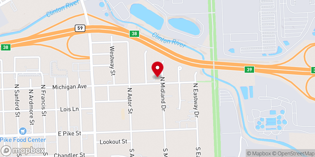 Map showing location of Friendship Missionary Baptist Church