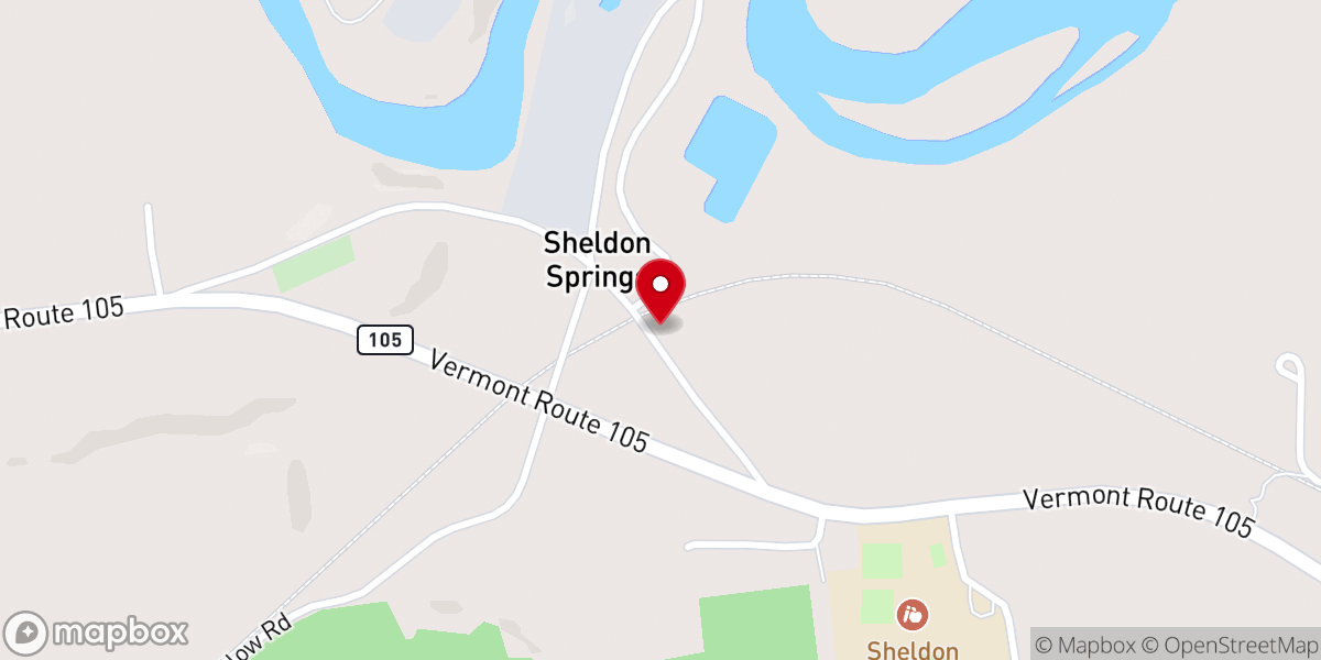 Map showing location of Sheldon Springs