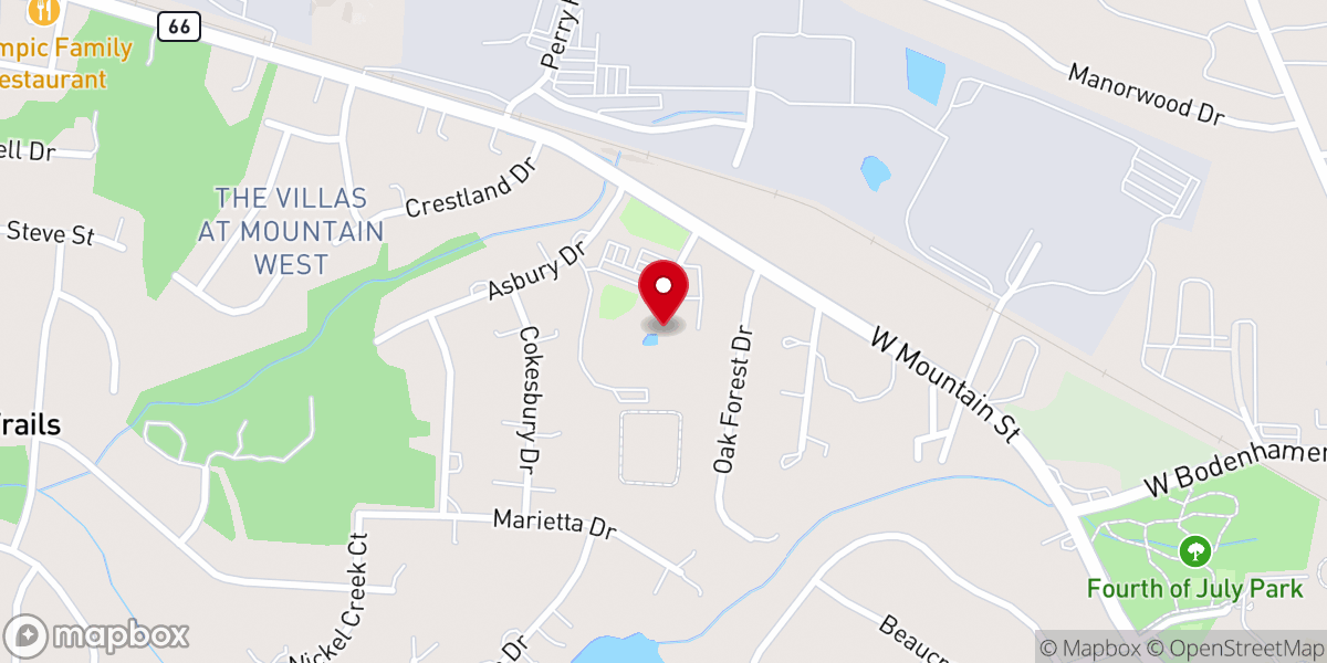 Map showing location of Kernersville Family YMCA
