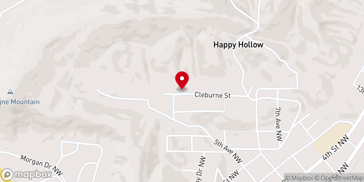 Map showing location of New Life Tabernacle