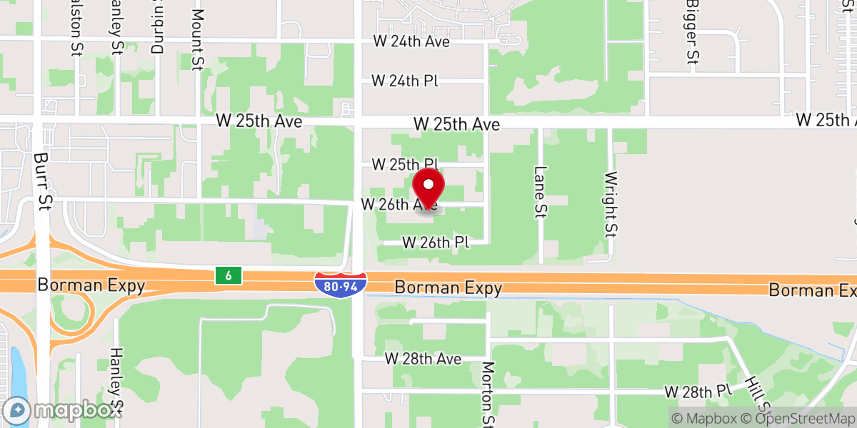 Map showing location of Village First Baptist Church