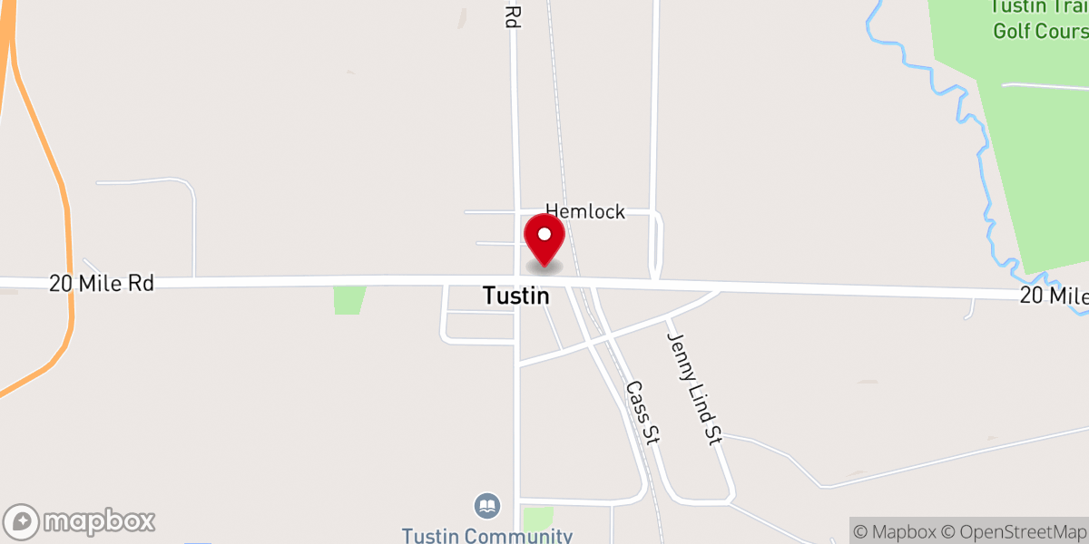 Map showing location of Hoaglund Hardware