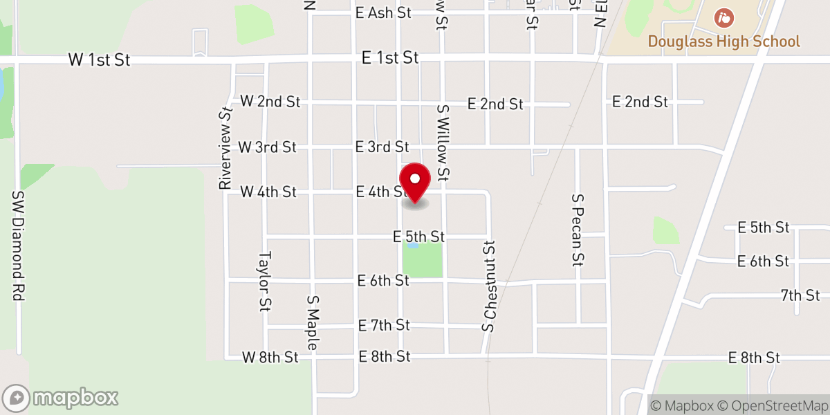 Map showing location of Christian Church