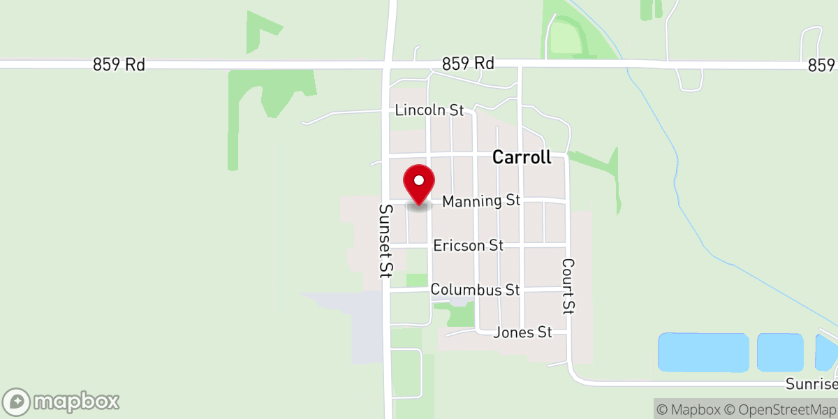 Map showing location of St. Paul Lutheran Church