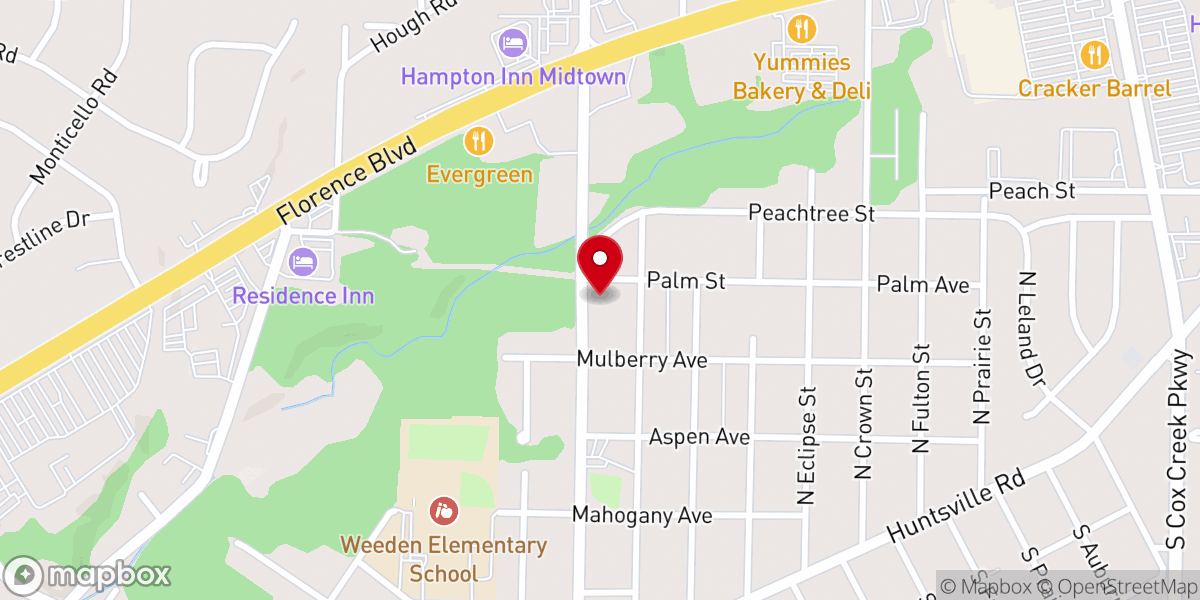Map showing location of Abundant Life Baptist Church