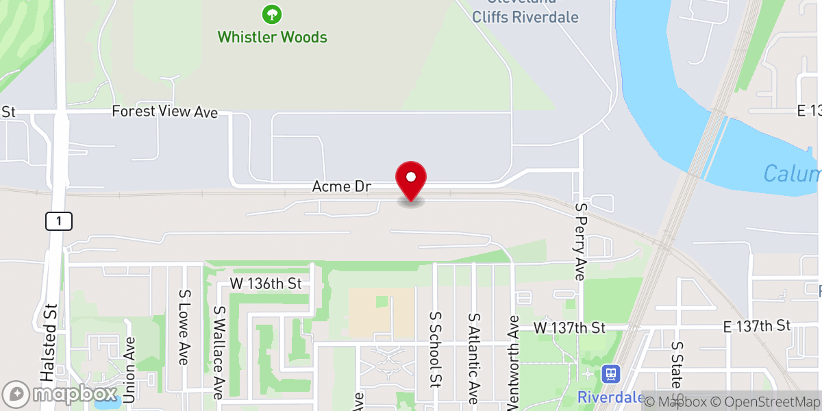 Map showing location of Fervent Fire Worship and Training Center