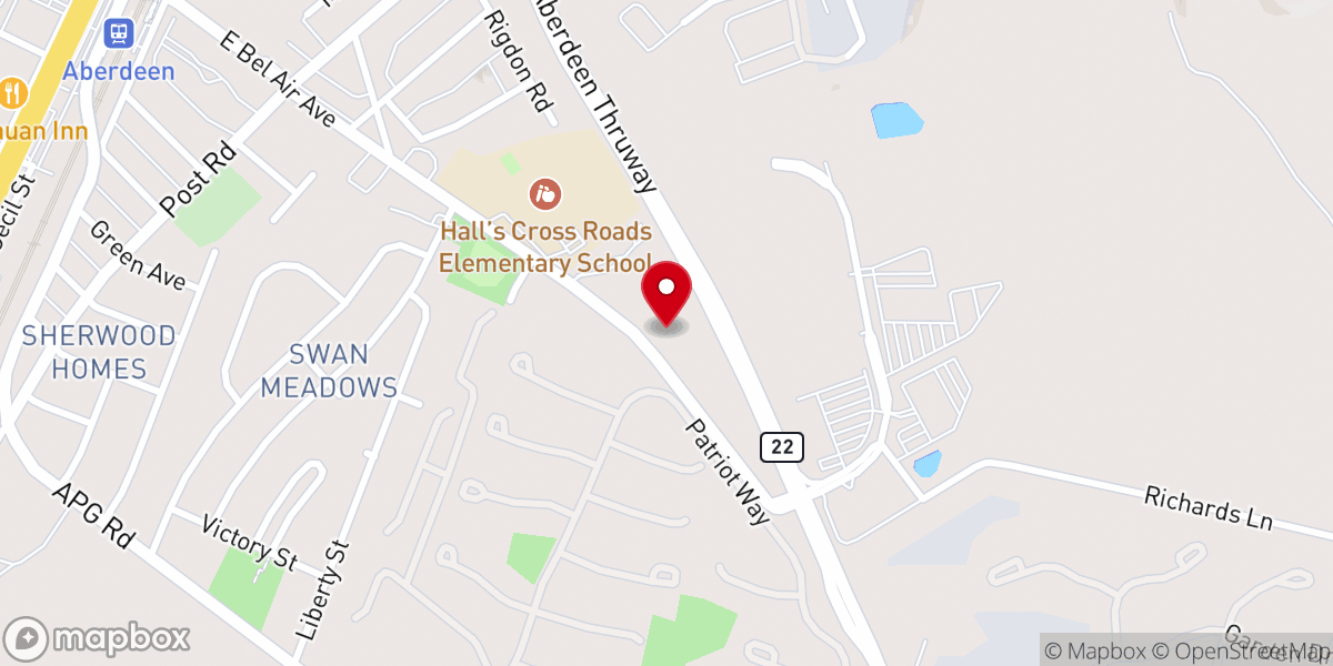 Map showing location of First Baptist Church Aberdeen