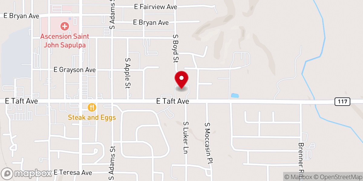 Map showing location of Sapulpa Methodist