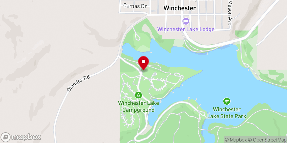 Map showing location of Winchester Lake State Park