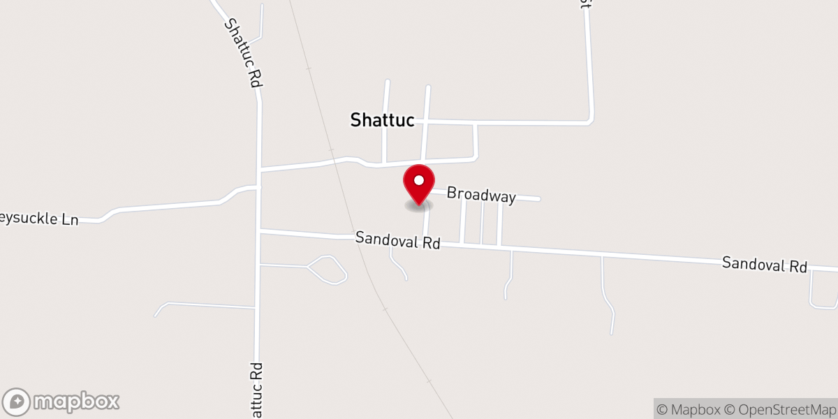 Map showing location of Shattuc United Methodist Church