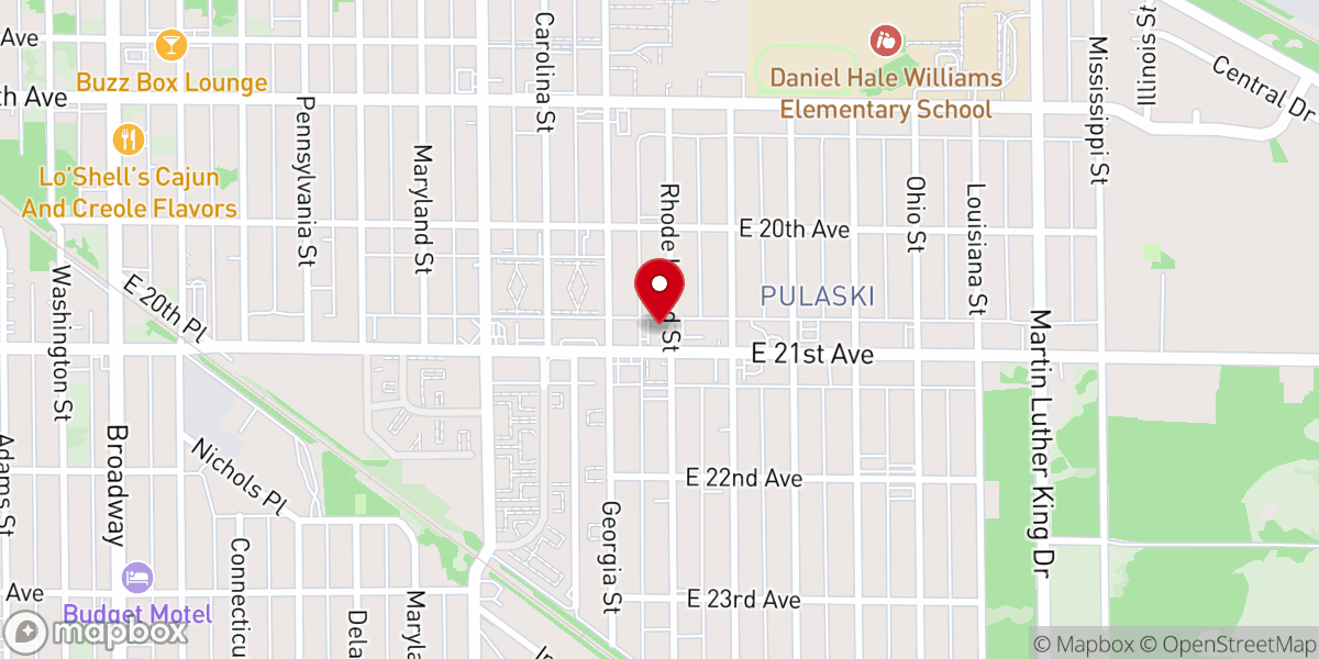Map showing location of Allen Chapel Christian Methodist Episcopal Church