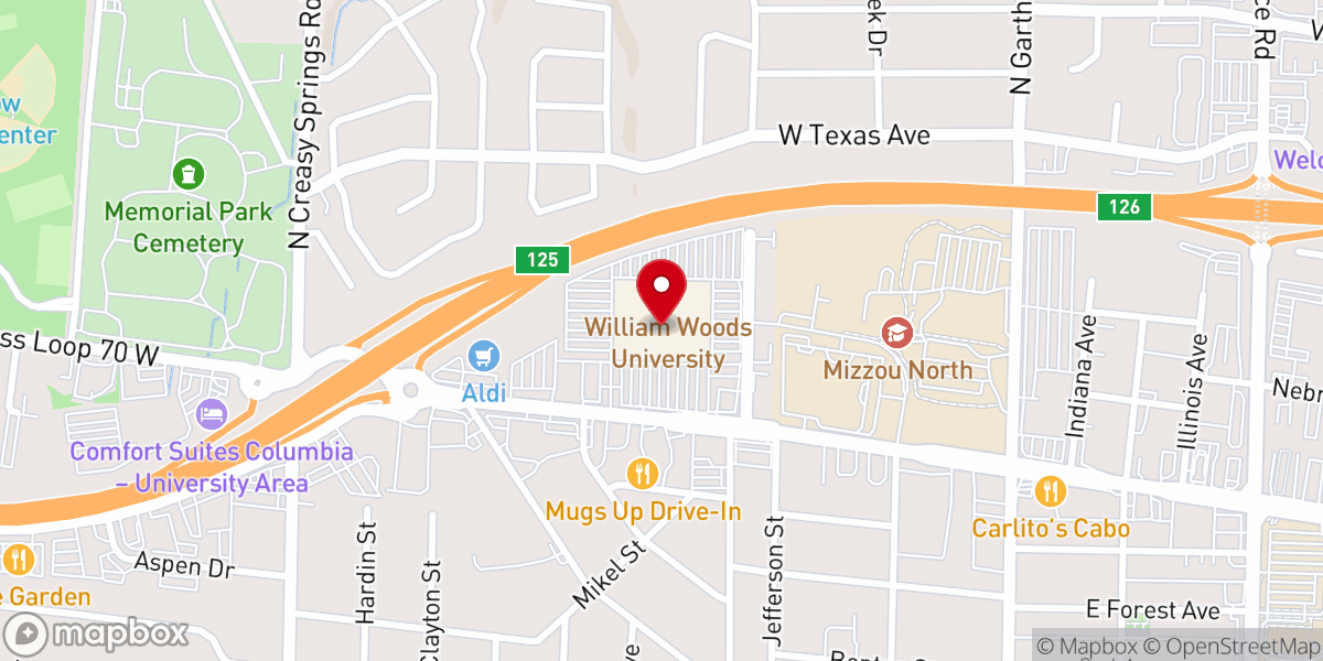 Map showing location of Calvary Chapel of Columbia
