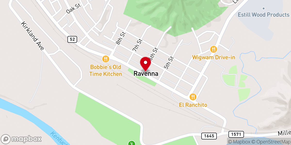 Map showing location of Ravenna Church-Nazarene