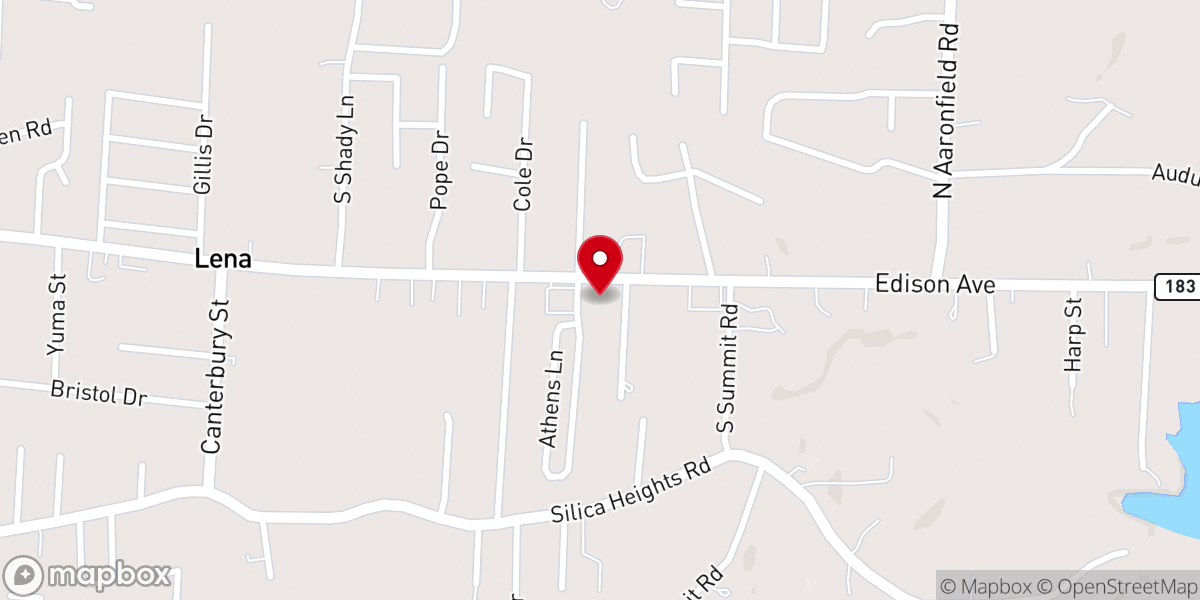 Map showing location of Trinity Baptist Church