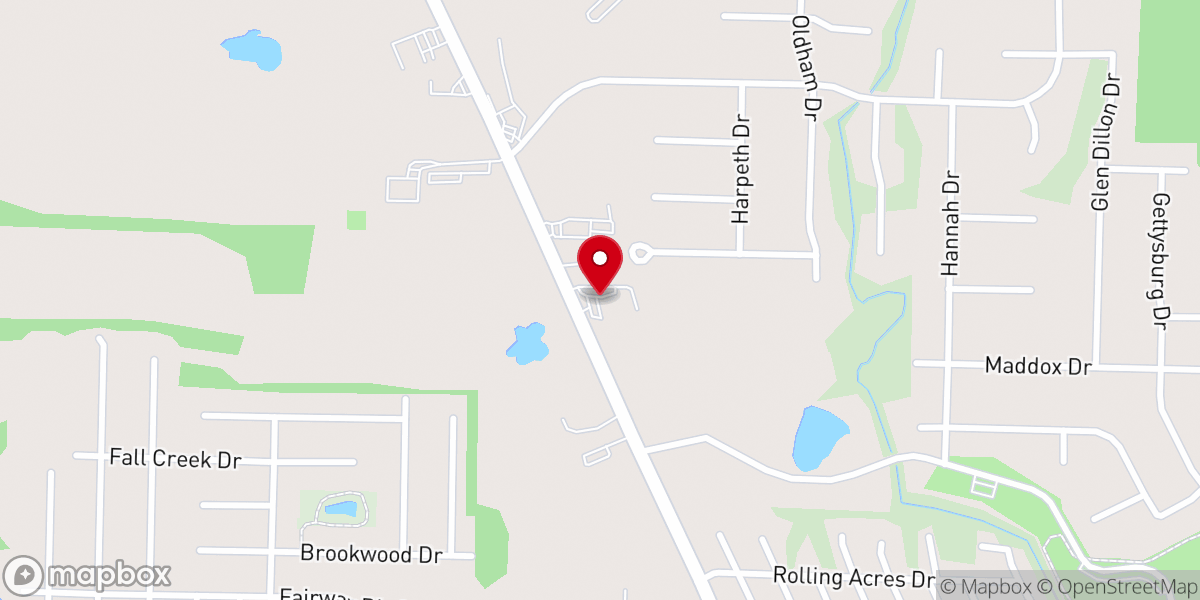 Map showing location of Covenant Presbyterian Church