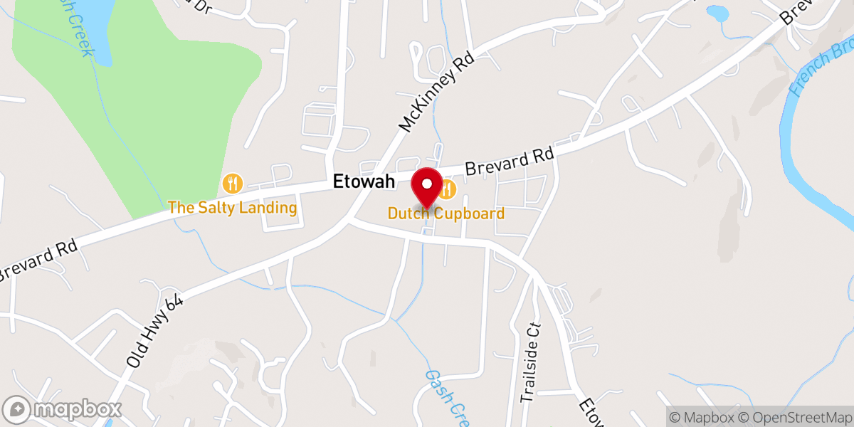 Map showing location of Etowah Baptist Church