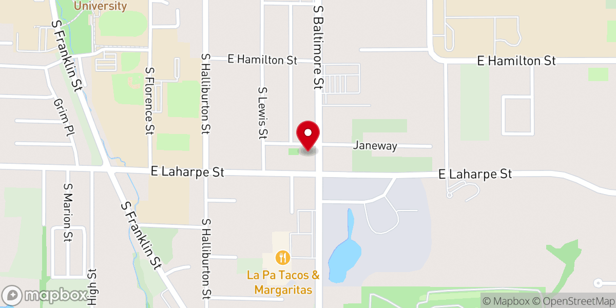 Map showing location of Faith Lutheran Church