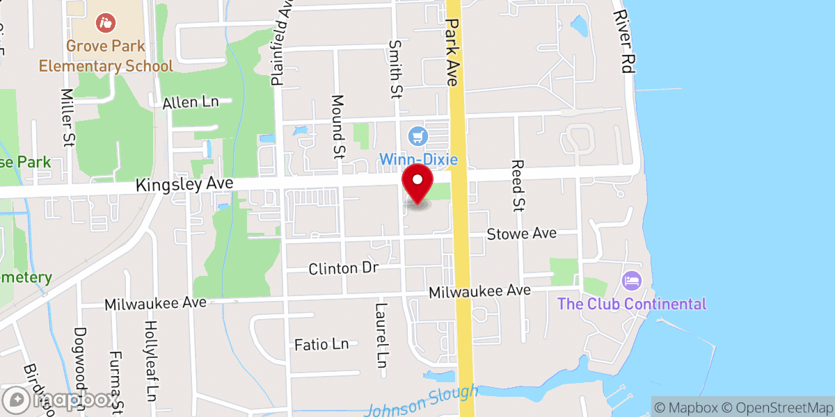 Map showing location of Orange Park Farmers' & Arts Market