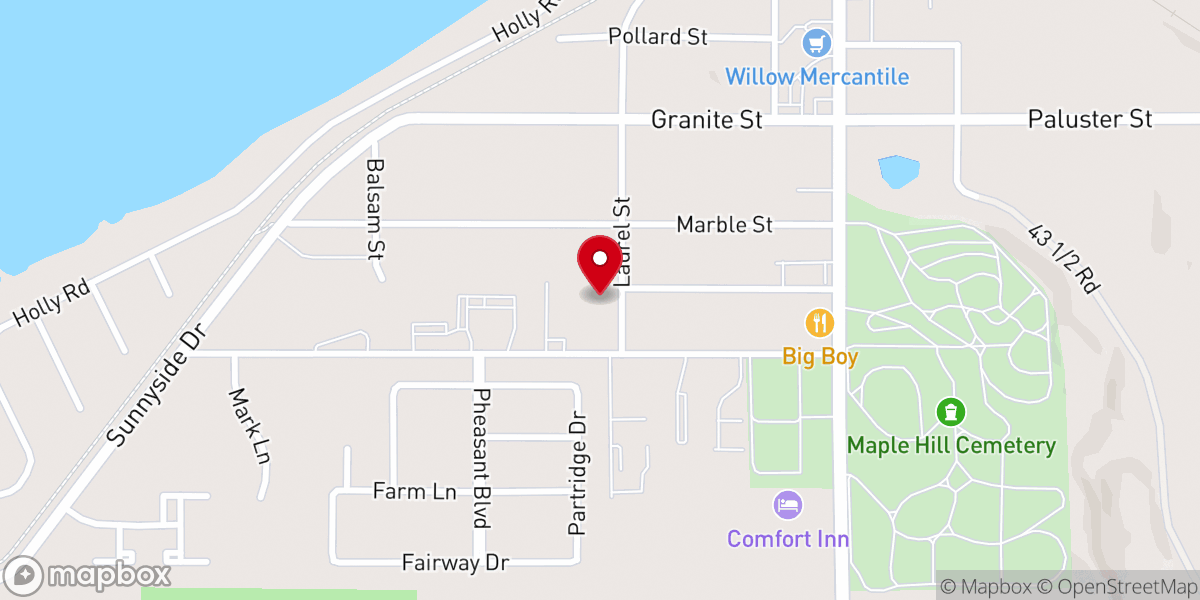 Map showing location of Grace Community Bible Church