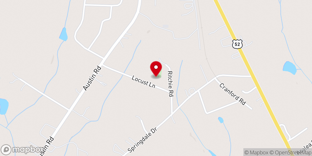 Map showing location of Faith Freewill Baptist Church