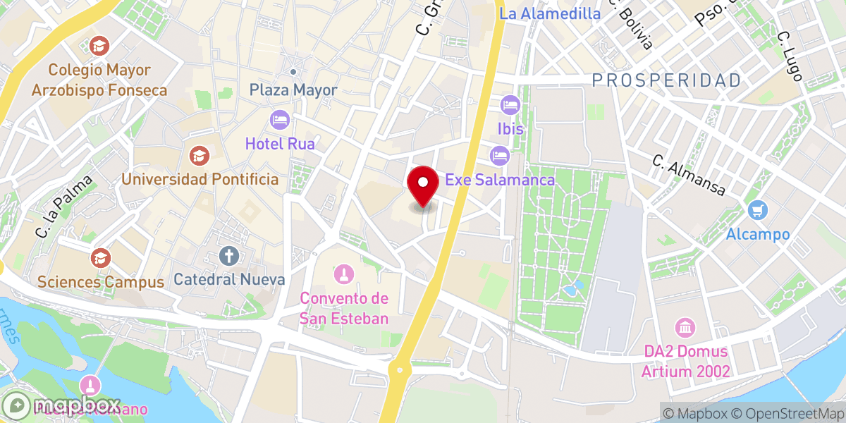 Map showing location of Convento-Museo Las Claras