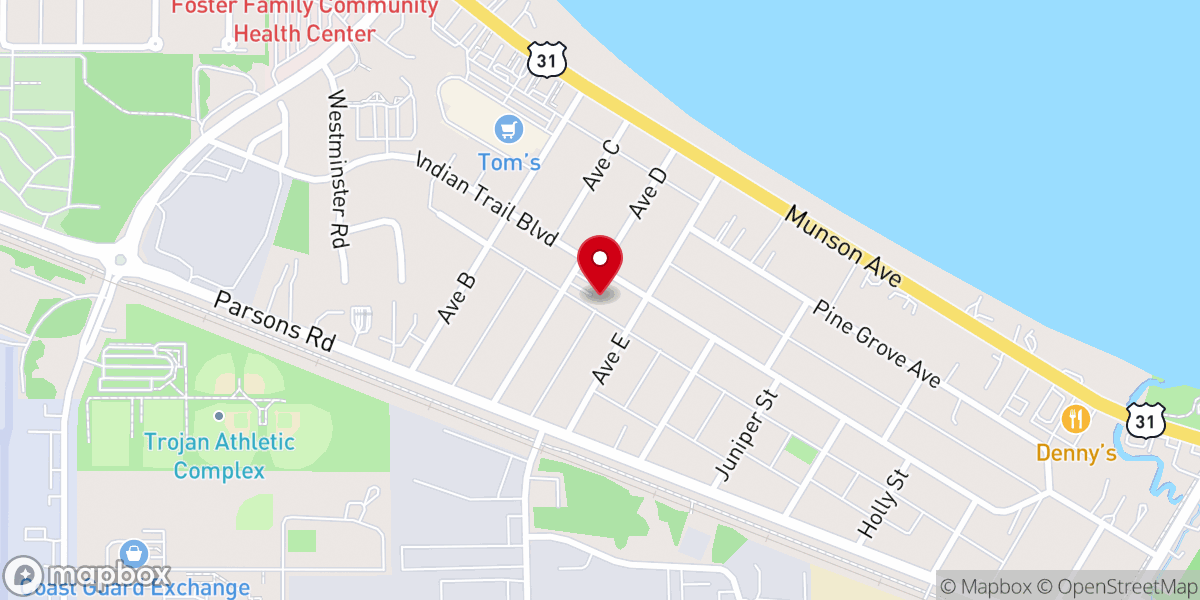 Map showing location of Pine Grove Church of God