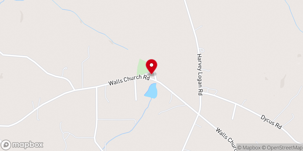 Map showing location of Walls Church