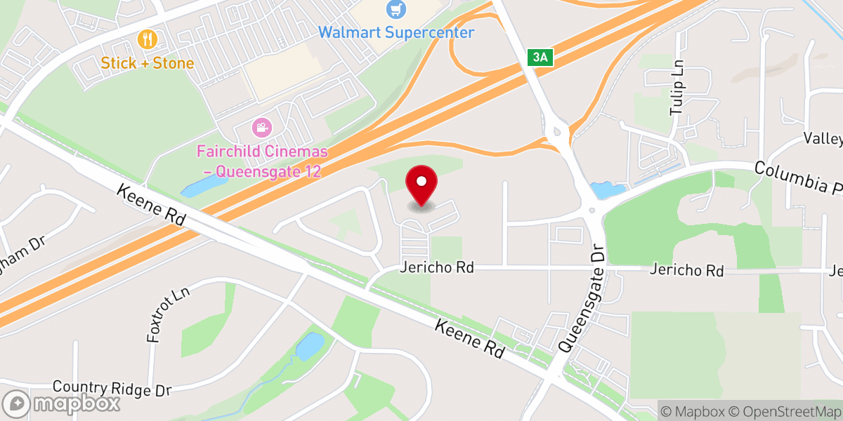 Map showing location of Church of the Nazarene