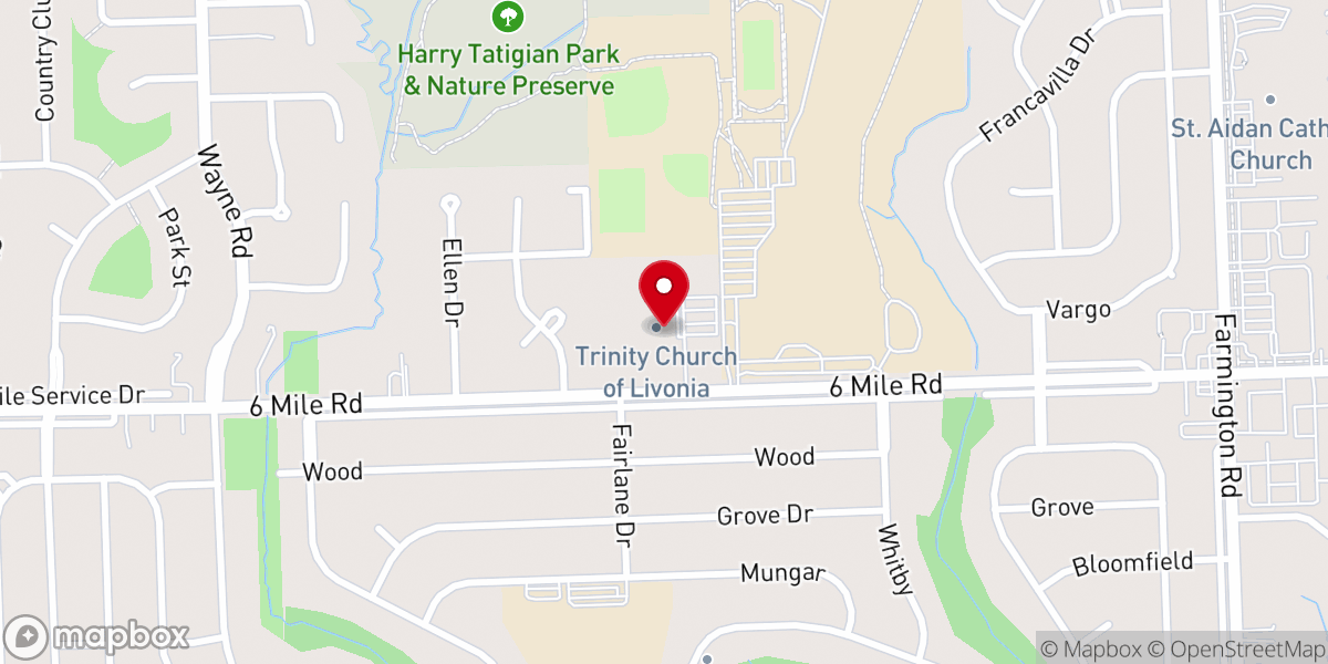 Map showing location of His Church Anglican