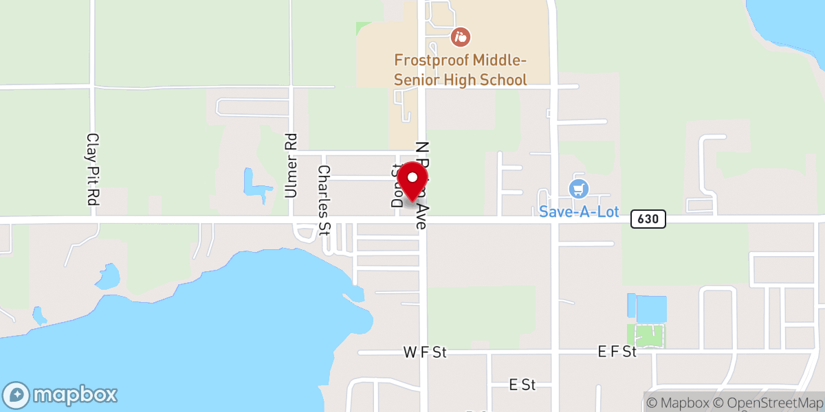 Map showing location of Frostproof Church Of God