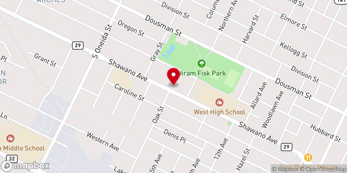 Map showing location of Resurrection Lutheran