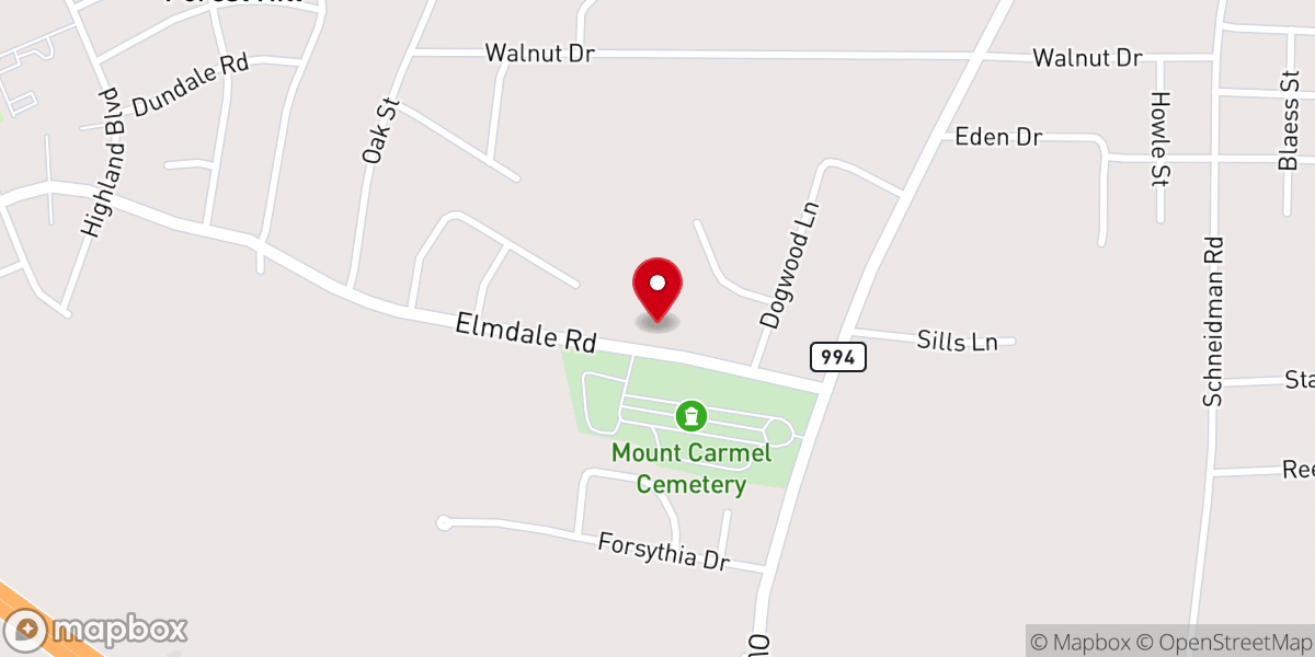 Map showing location of Paducah Holiness Chuch