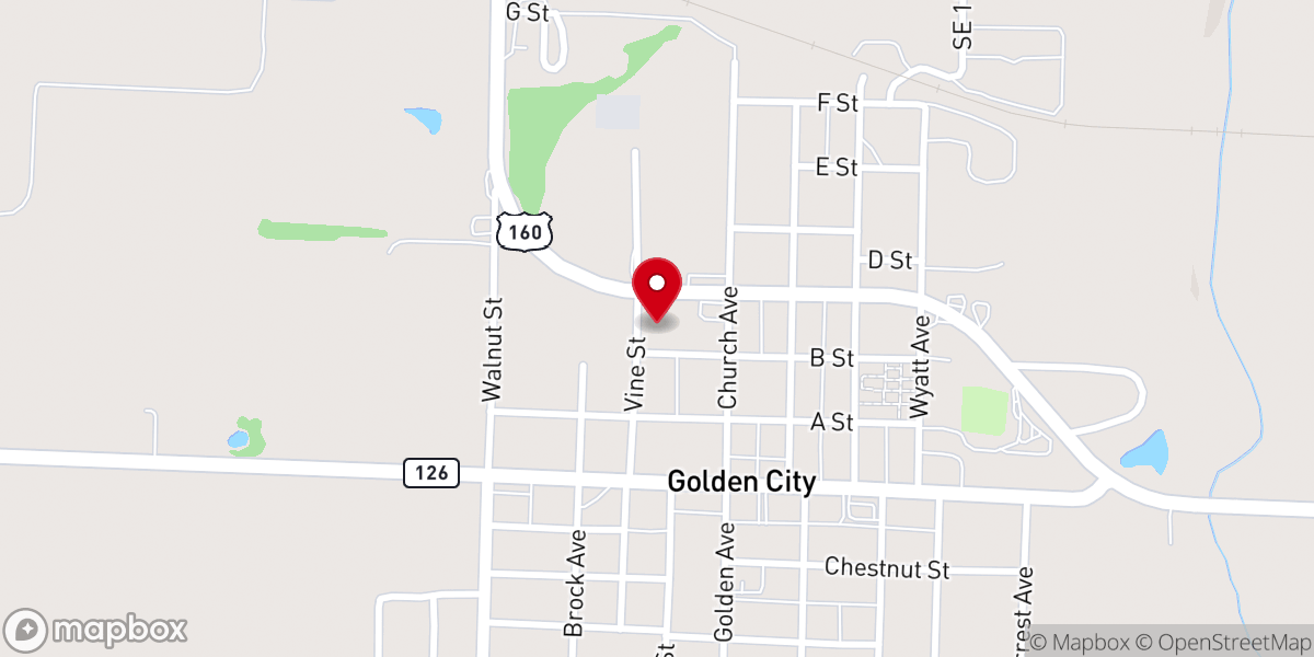 Map showing location of First Baptist Church